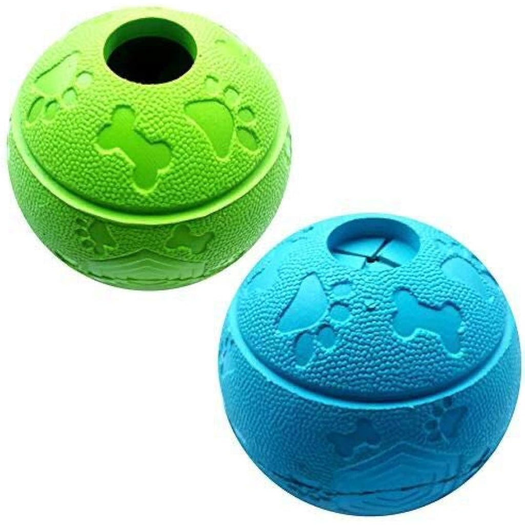 Interactive Dog Treat Toy Ball – Durable Rubber 2-Pack