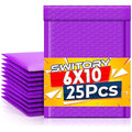 Switory Purple Poly Bubble Mailers – A5 Padded Envelopes, 25 Pack