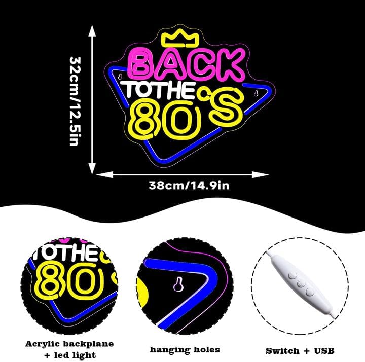 Back to The 80's Neon Sign | Dimmable LED Retro Wall Decor