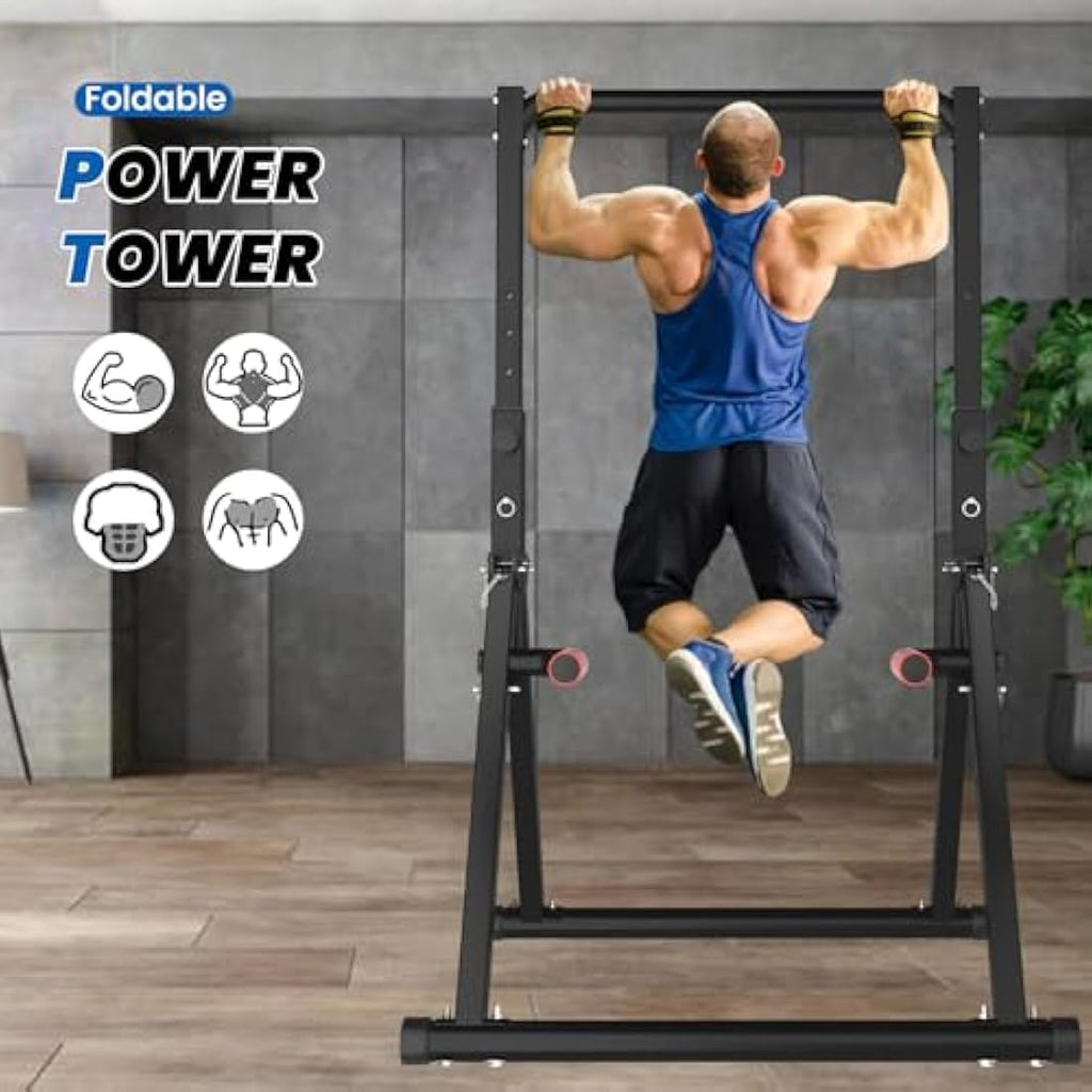 DOBESTS Foldable Power Tower Pull Up Station - 700 LBS Home Gym Equipment