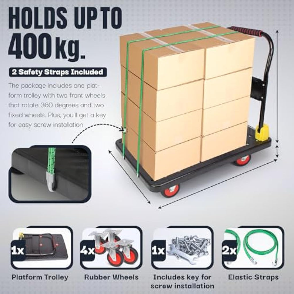 Heavy Duty Platform Truck - 400kg Folding Utility Trolley