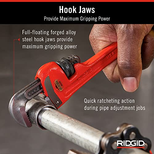 RIDGID 31005 8-Inch Heavy-Duty Straight Pipe Wrench | Ductile Iron