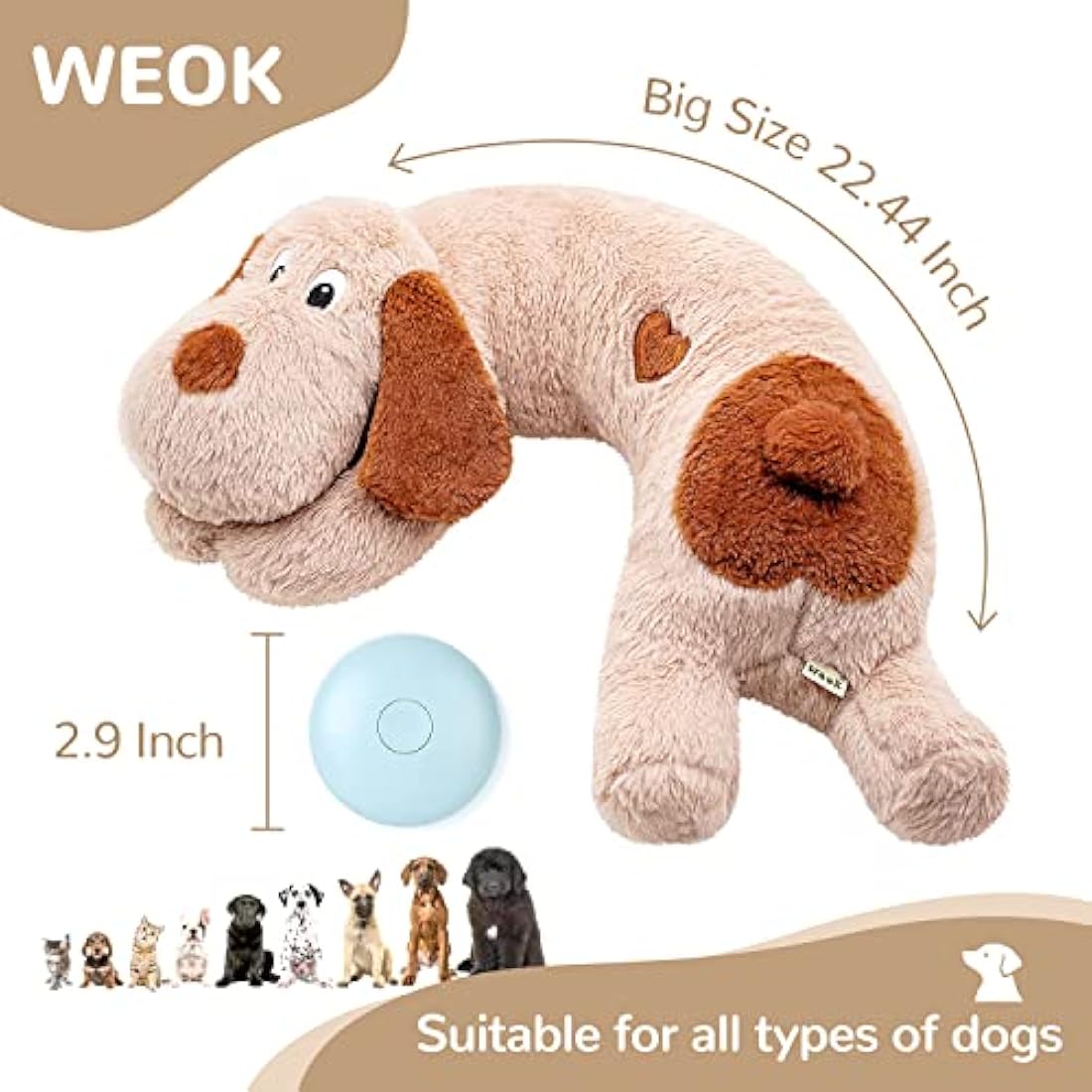 Puppy Heartbeat Toy | Calming Plush for Dog Anxiety Relief