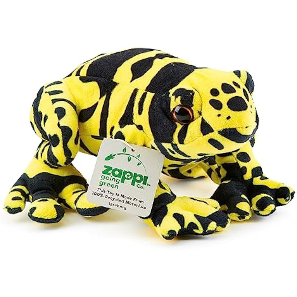 Zappi Co Yellow Poison Dart Frog Plush - 21cm Recycled Stuffed Animal