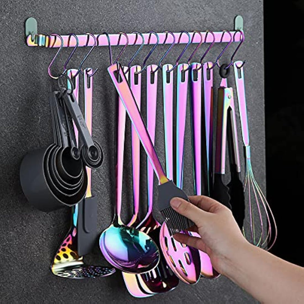 Kyraton Rainbow Stainless Steel Kitchen Utensils Set - 37 Pieces
