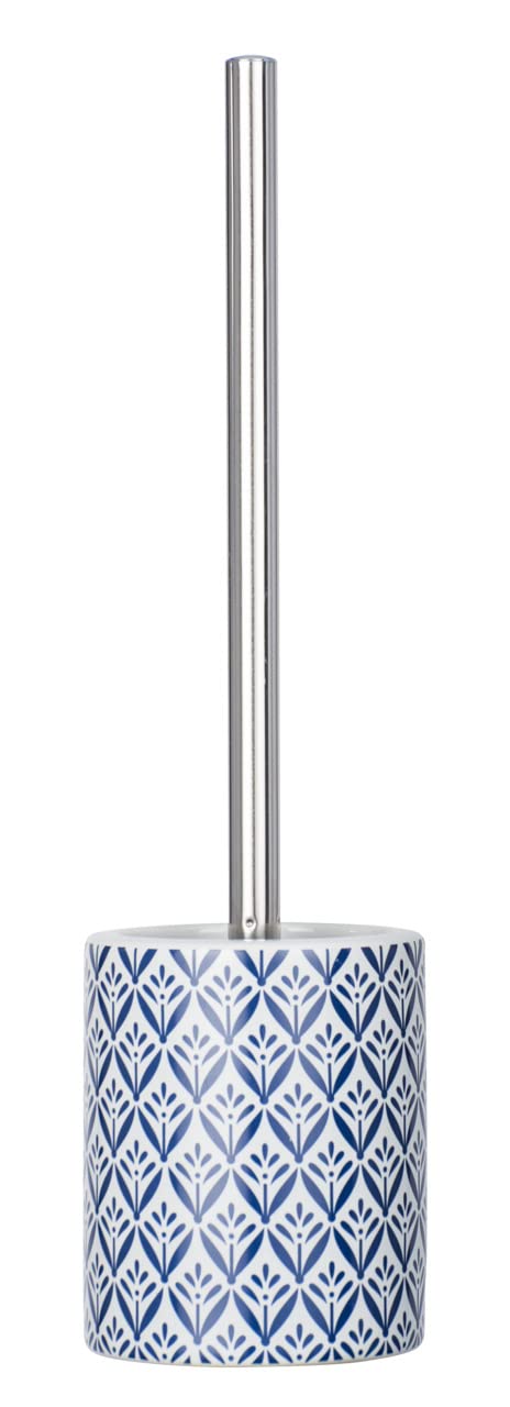 WENKO Lorca Ceramic Toilet Brush Holder – Blue Mediterranean Design