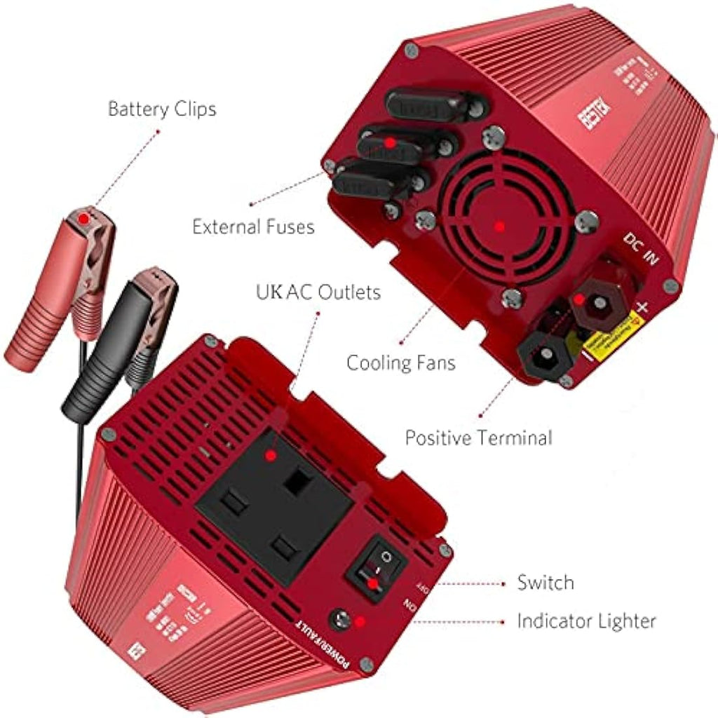 BESTEK 1000W Power Inverter | 12V to 230V DC to AC Voltage Converter