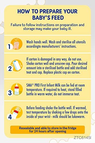 SMA PRO First Infant Baby Milk | Ready to Use Liquid Formula - 6 x 1L
