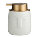 Modern Face Ceramic Soap Dispenser | White & Gold Matte Pump