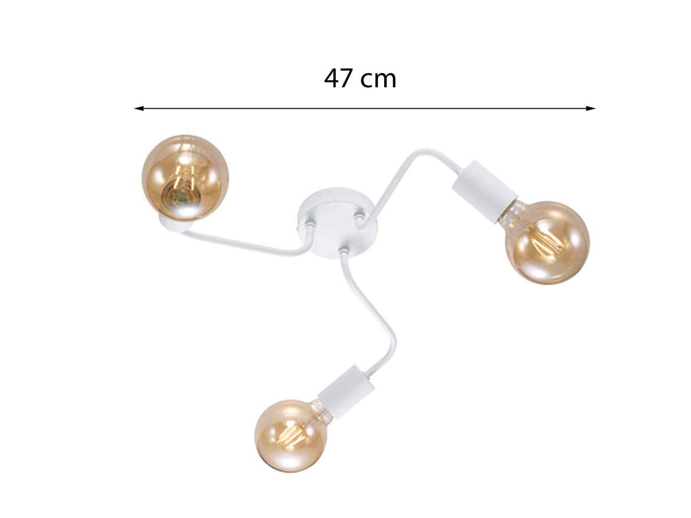 Trio Leuchten Diallo 3-Bulb Ceiling Light | Matt White Metal | 3x E27