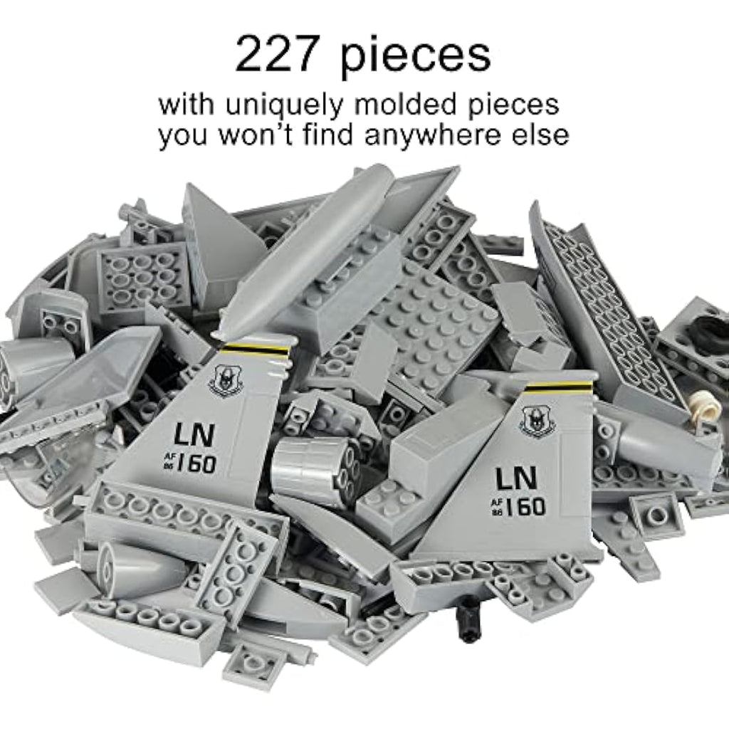 Apostrophe Games F-15 Eagle Fighter Jet Building Block Set – 227 Pieces