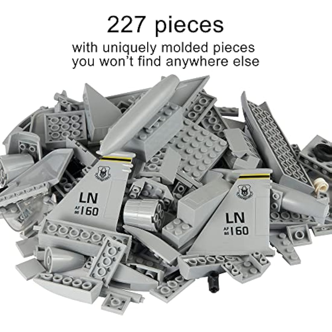 Apostrophe Games F-15 Eagle Fighter Jet Building Block Set – 227 Pieces