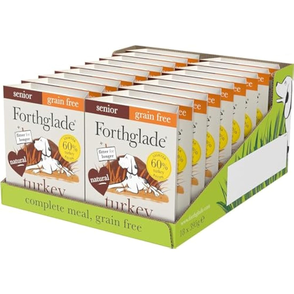 Forthglade Senior Wet Dog Food – Grain Free Turkey & Veg (18 x 395g)