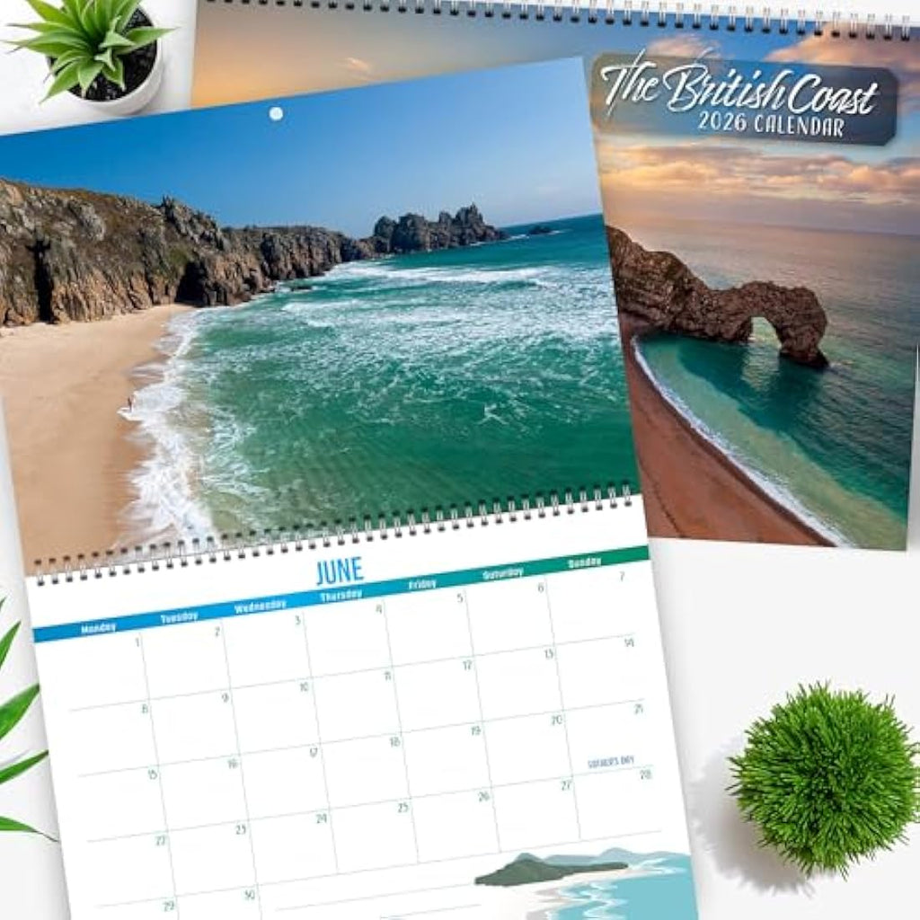 Jolof Store British Coast 2026 Wall Calendar | UK Scenery Spiral Bound