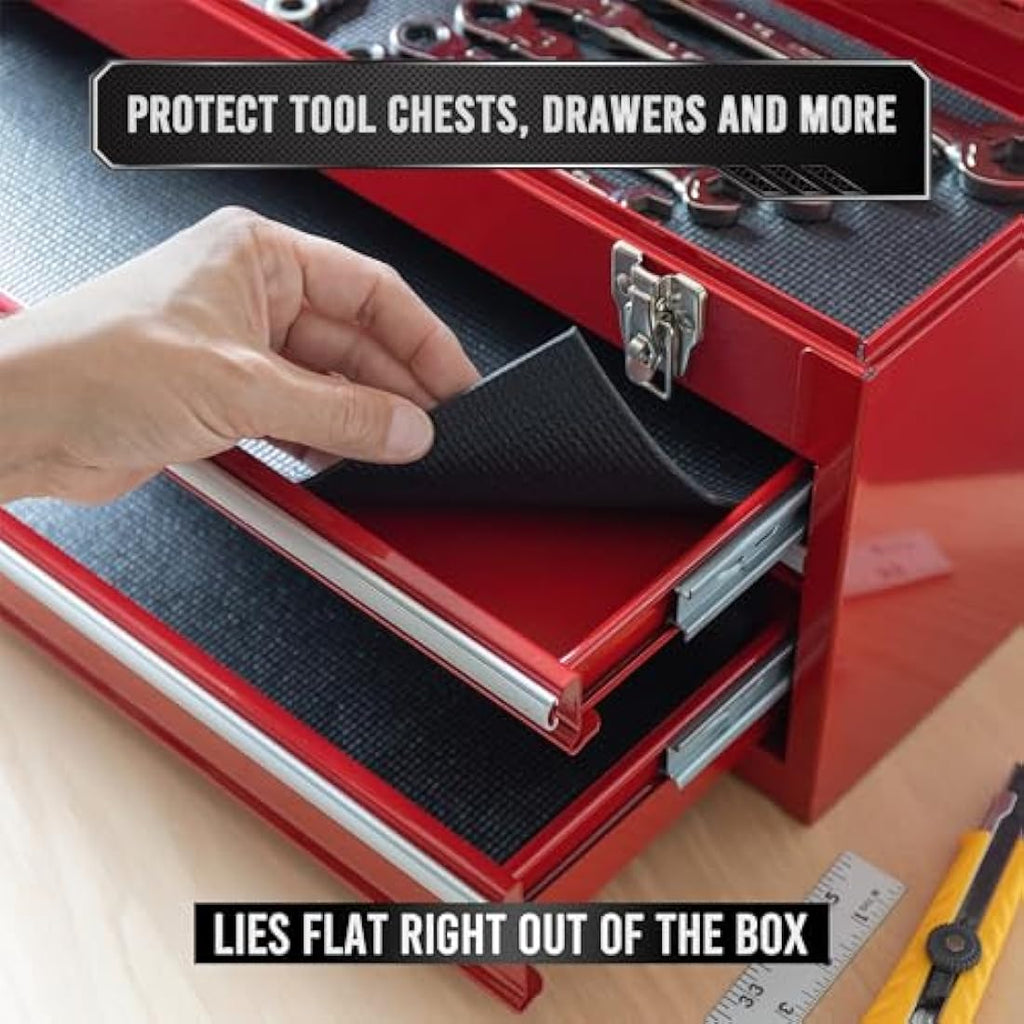 Precision Defined Tool Box Liner – Non-Slip Foam Drawer Mat, Black, 3m
