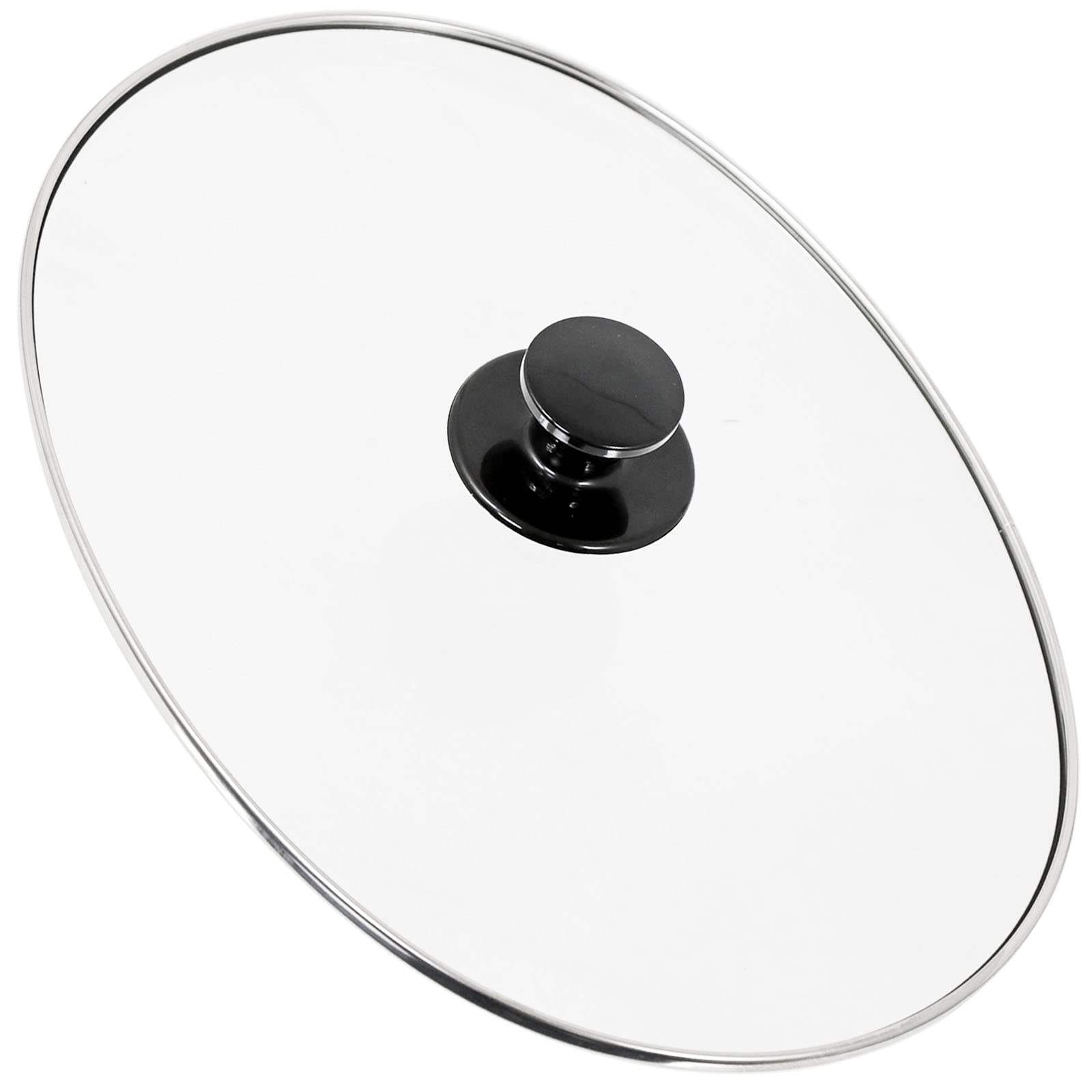 SPARES2GO Universal Oval Glass Lid for 5.5L - 6.5L Slow Cookers (330mm)