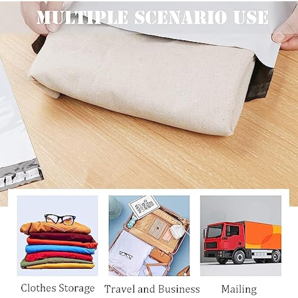 Jolof Store White Poly Mailers | 50pcs 35x45cm Self-Seal Postage Bags