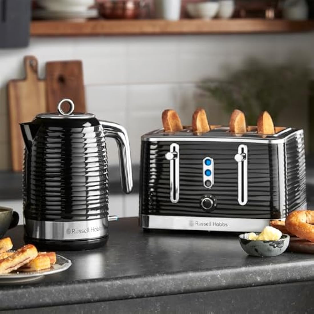 Russell Hobbs Inspire Electric Kettle – 1.7L Fast Boil, Black Textured