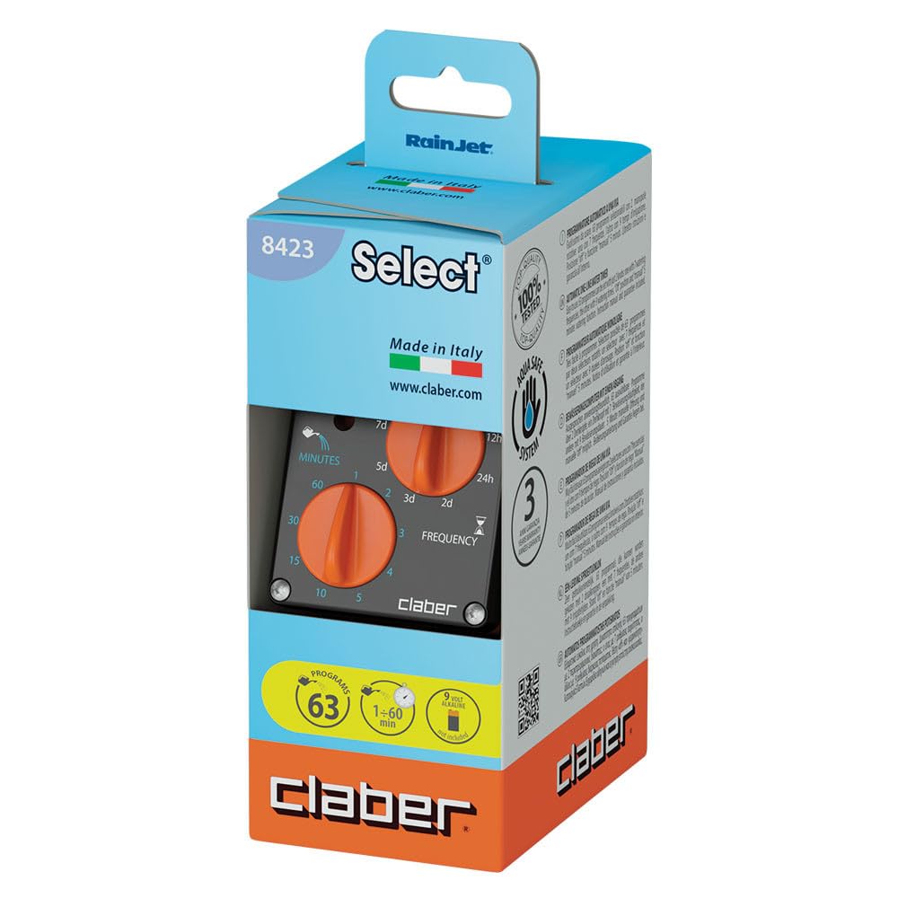 Claber Aquauno 8423 Select Automatic Garden Irrigation Timer - 63 Programs