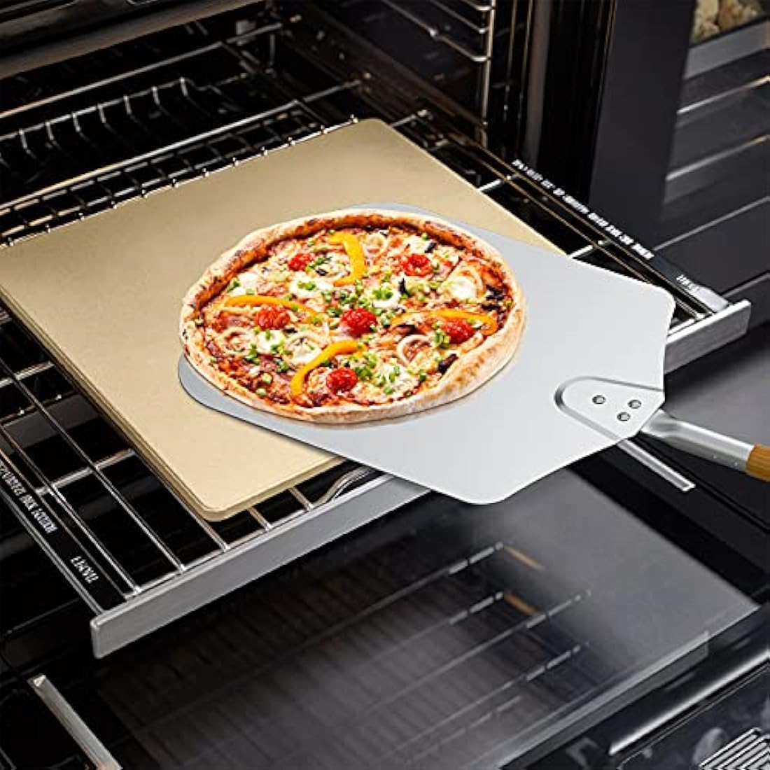 Mimiuo 13" Square Cordierite Pizza Stone for Oven, BBQ and Grill