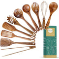 Teak Wood Utensils – 10pc Nonstick Heat Resistant Kitchen Set