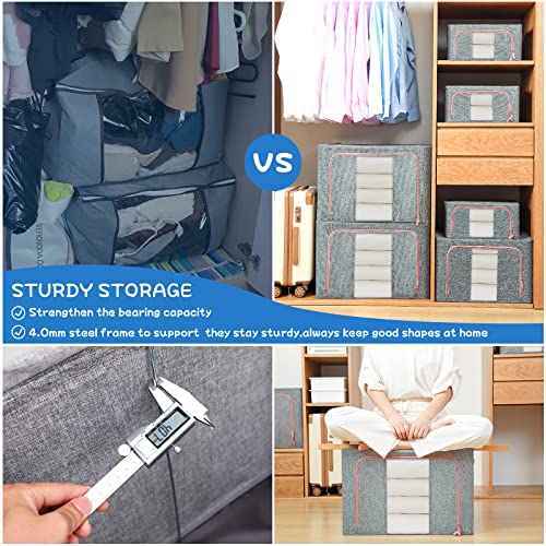 FUSACONY Foldable Closet Organizers | 100L Oxford Cloth Storage Bins, 2 Pack