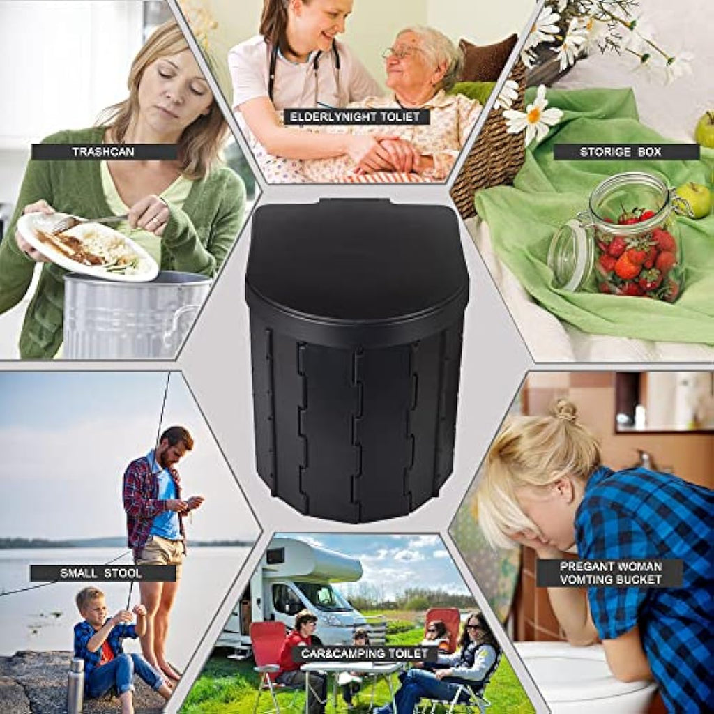 Portable Camping Toilet – Collapsible ABS Outdoor Potty with Bags