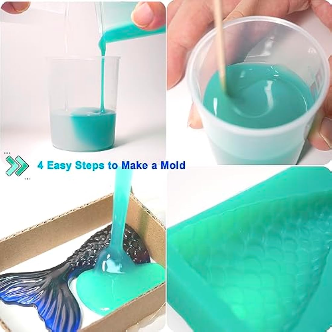 BBDINO Platinum Silicone Mould Making Kit – 600g Jade Green Liquid Rubber