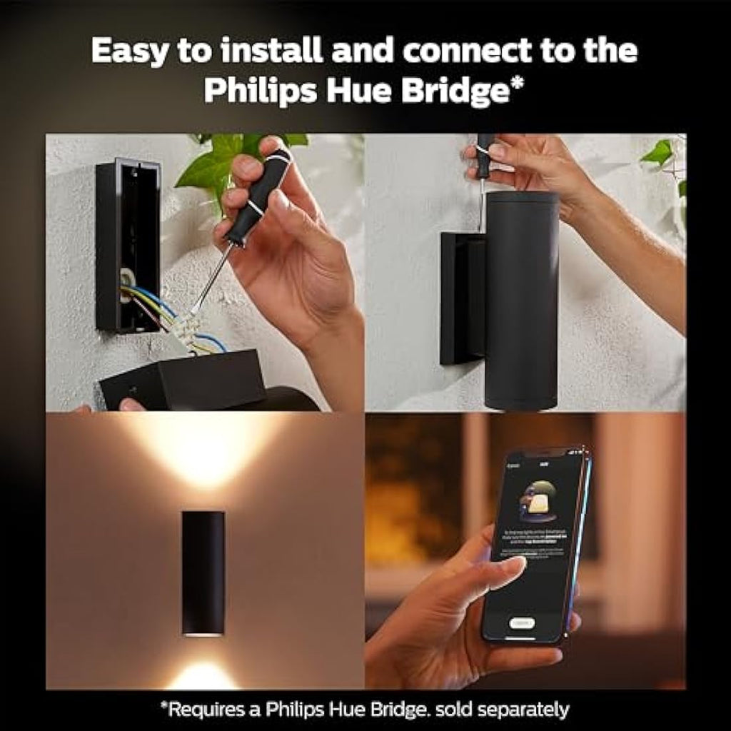 Philips Hue Appear Smart Outdoor Wall Light – RGB & Warm White LED