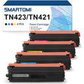 SMARTOMI TN423 TN421 Compatible Toner Cartridges 4-Pack for Brother