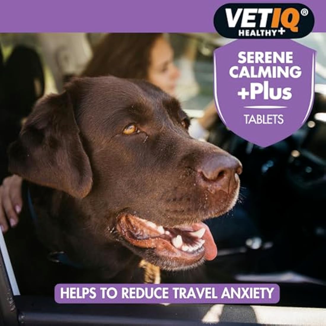 VETIQ Serene Calming Plus+ Tablets for Large Dogs | Anxiety Relief, 60ct
