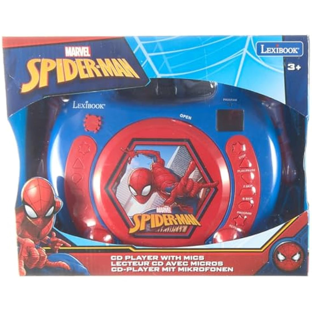 Spider-Man Kids Portable CD Player with 2 Microphones | Lexibook RCDK100SP