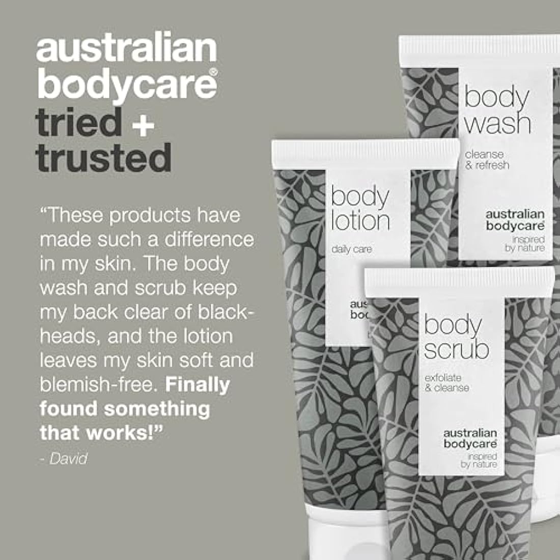 Australian Bodycare Back & Bottom Acne Kit | 3-Step Tea Tree Oil Set