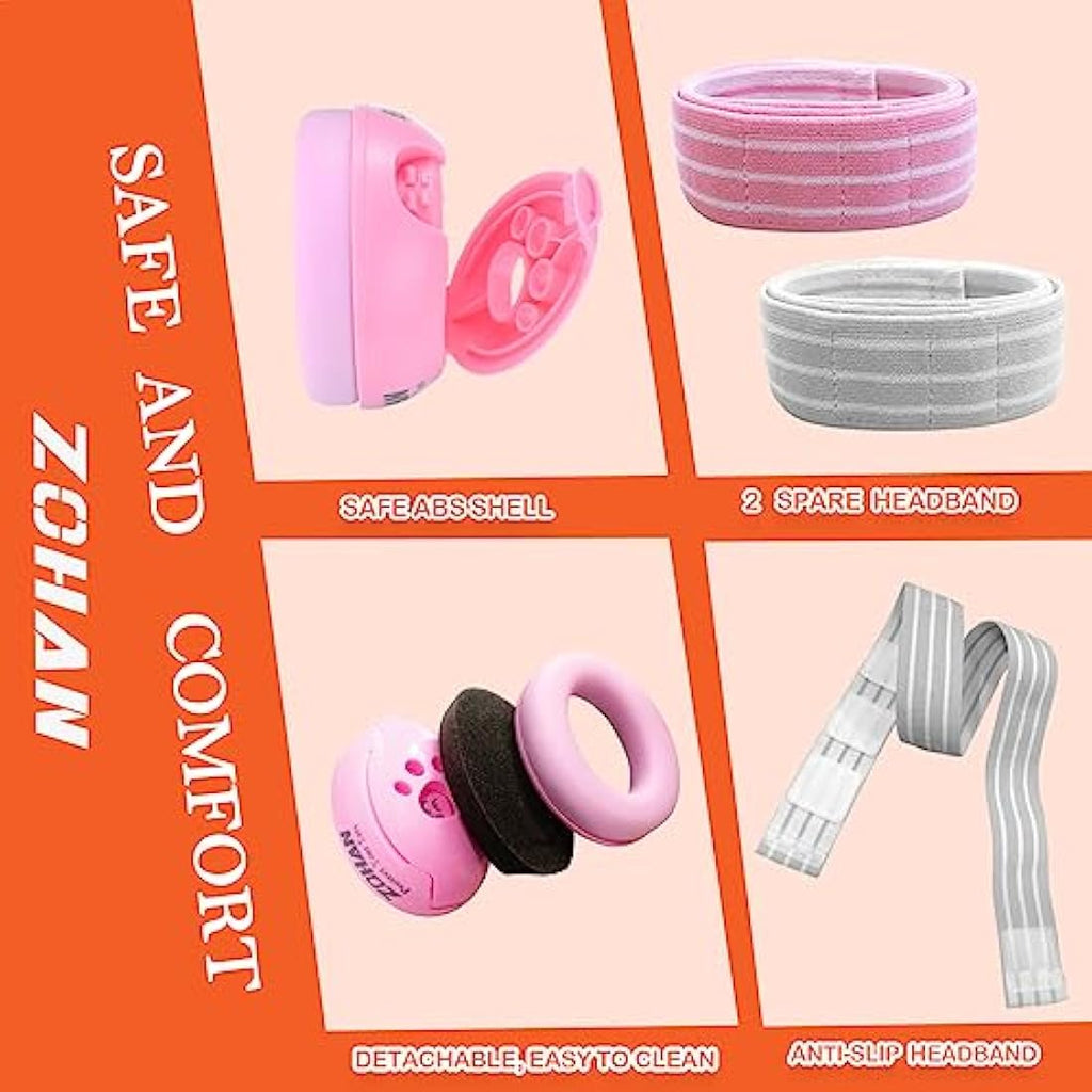 ZOHAN Baby Noise Cancelling Earmuffs – Infant Hearing Protection (Pink)