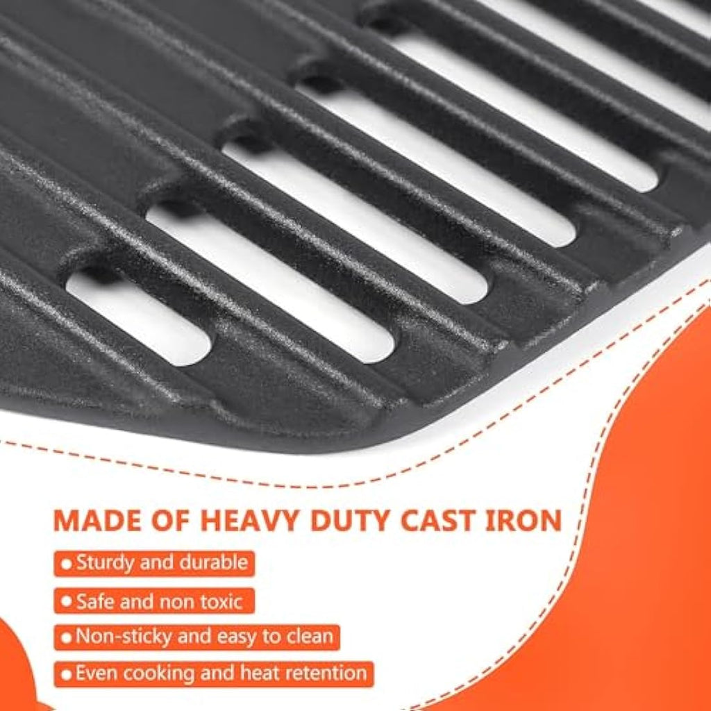 GFTIME Cast Iron Cooking Grates for Weber Q300 Q3200 Series Grills, 2-Pack