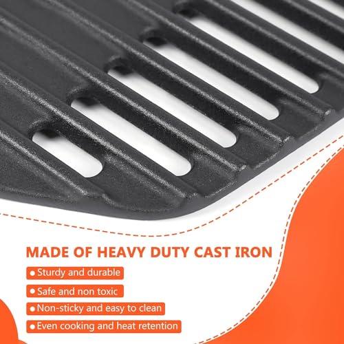 GFTIME Cast Iron Cooking Grates for Weber Q100 Q1000 Q1200 Series, 2-Pack