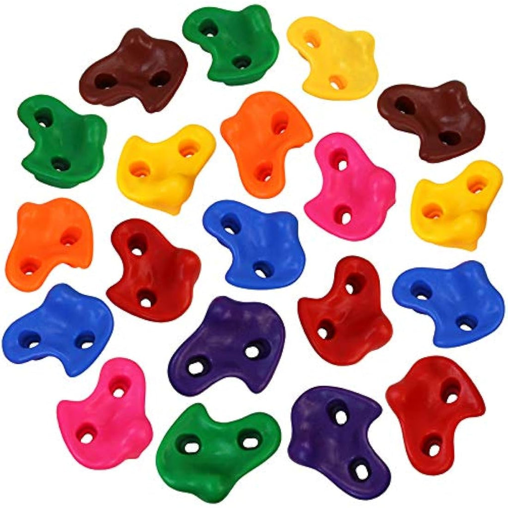 ALPIDEX Children's Climbing Holds - 20 Piece Set with Mounting Hardware