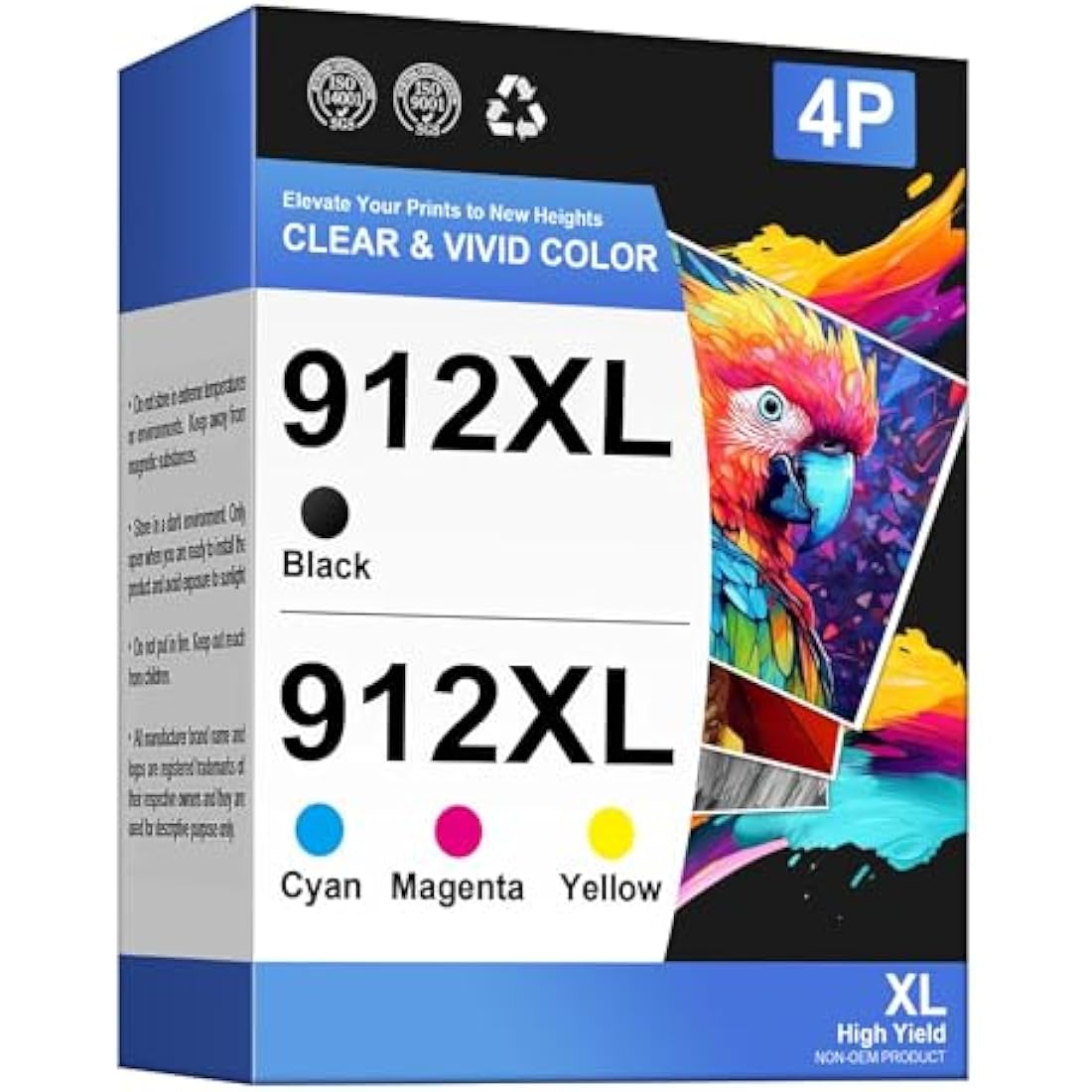Gureef 912XL Ink Cartridges Replacement for HP OfficeJet Pro 8020 (4-Pack)