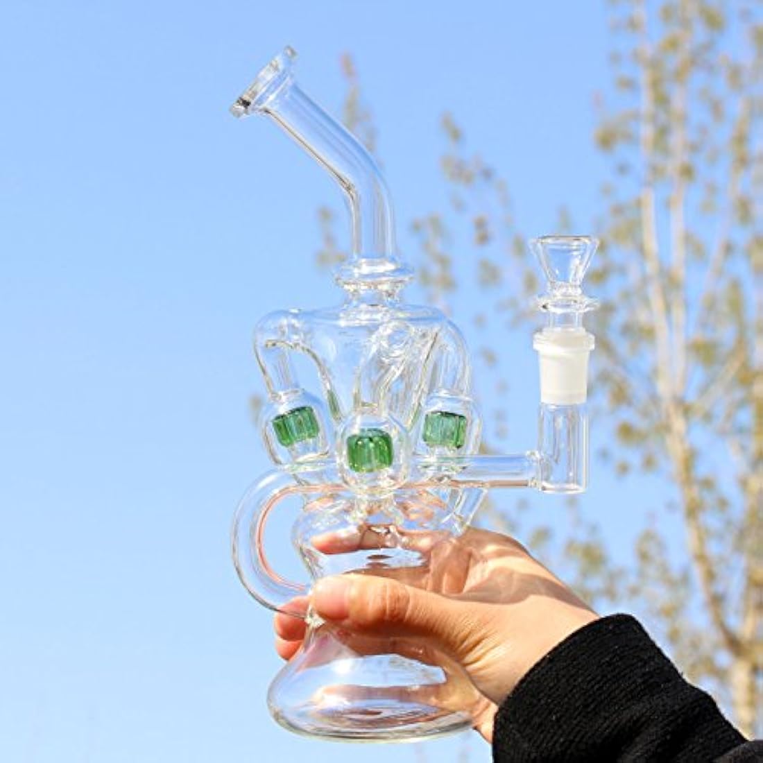 Jolof Store 24cm Acrylic Glass Bong | Straight Pipe Percolator Bubbler