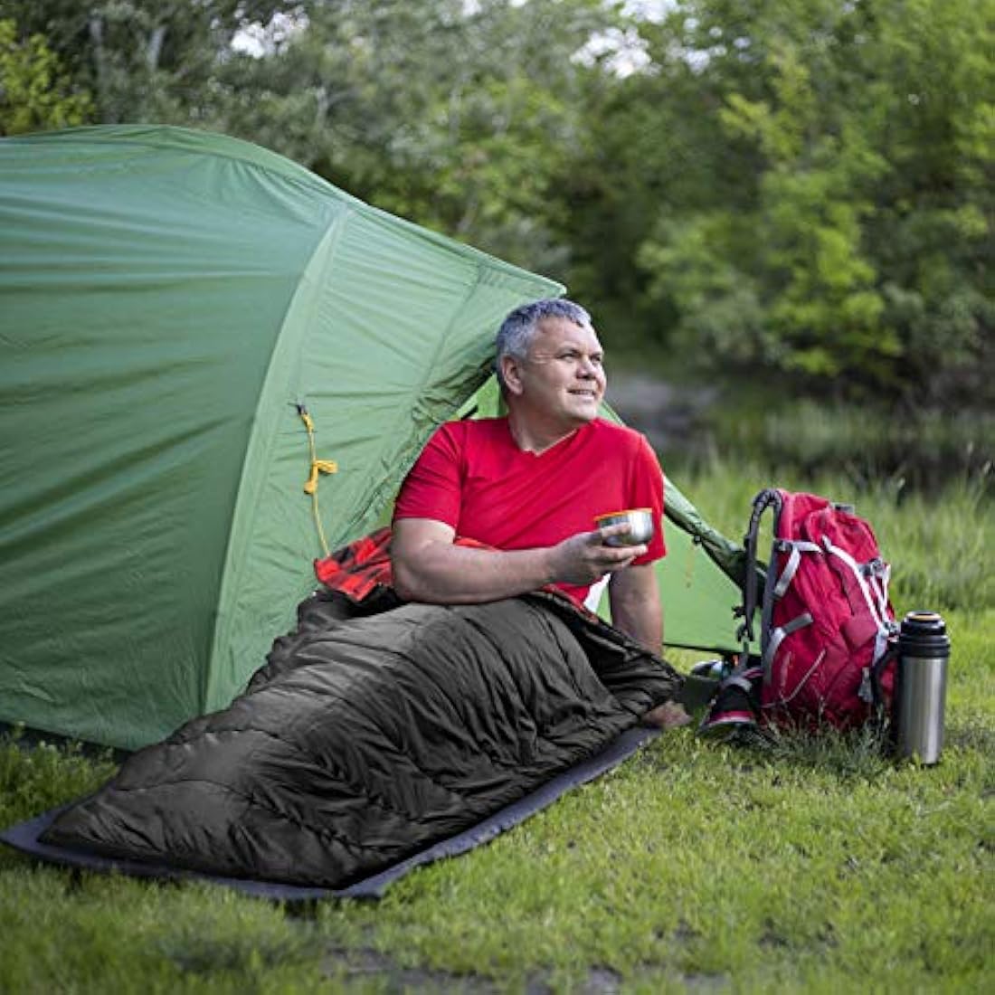 Mcota XL Cotton Flannel Sleeping Bag | 3-4 Season Waterproof Camping Gear