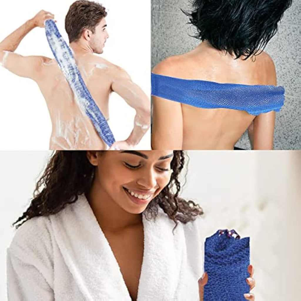 TENQUAN African Exfoliating Net – 3 Pack Nylon Body Scrubber for Shower