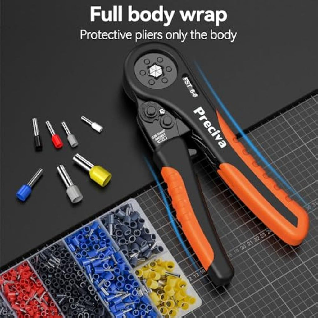 Preciva Wire Crimper Tool Kit | Hexagonal Ferrule Pliers with 2000pcs