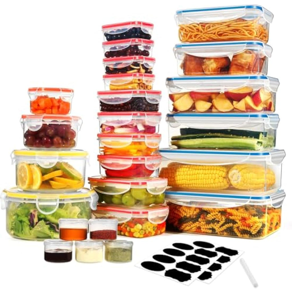 YASHE 50-Piece Airtight Food Storage Containers | Leakproof Meal Prep Set