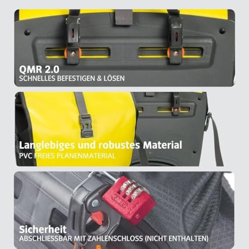 VAUDE Aqua Back Waterproof Bike Panniers – 48L PVC-Free Set of 2