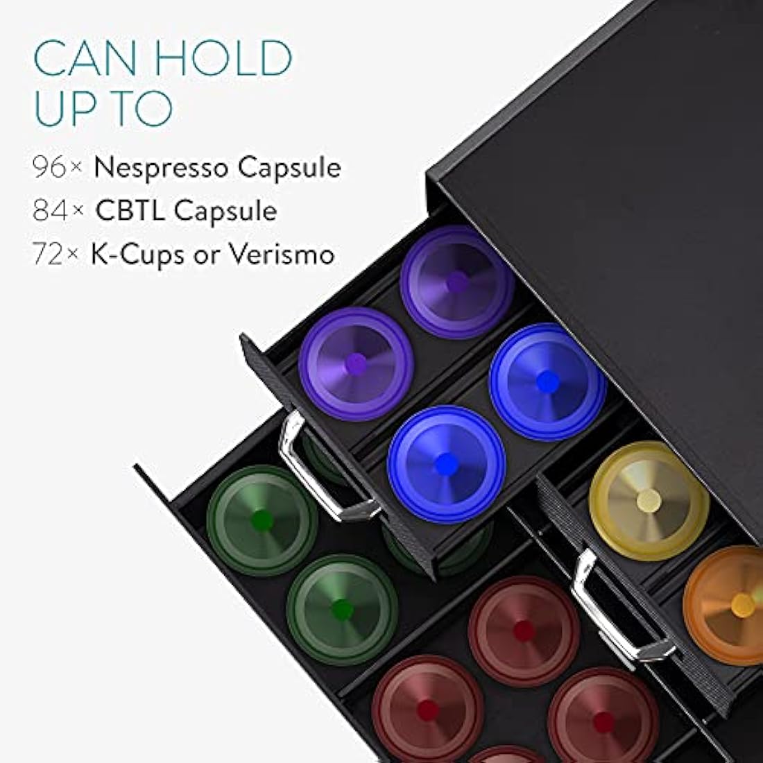 Navaris Coffee Pod Holder – 4 Drawer Capsule Storage for Nespresso & K-Cups