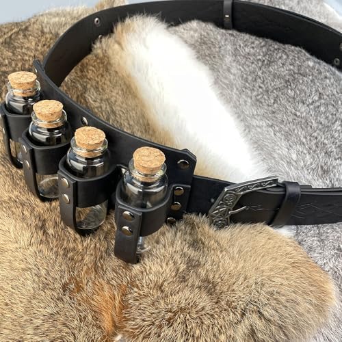 Medieval Alchemy Belt with Potion Bottles – Viking Cosplay Pouch