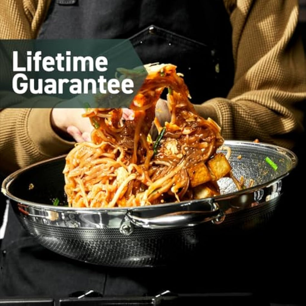 HexClad 25 cm Hybrid Nonstick Wok – Induction Ready & Oven Safe