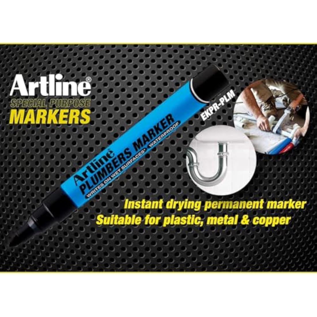 Artline Plumbers Permanent Markers | 1.5mm Bullet Tip | Black | Pack of 12