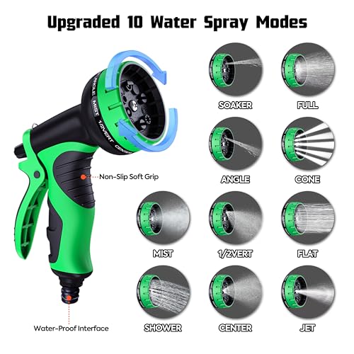 200FT Expandable Garden Hose with 10-Pattern Spray Nozzle
