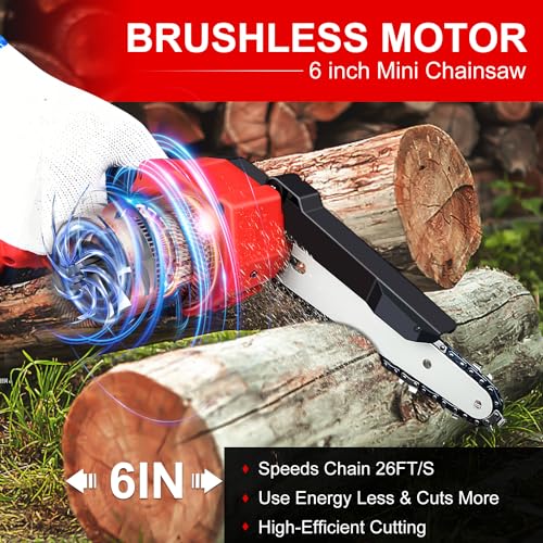 6-Inch Brushless Mini Chainsaw for Milwaukee M18 18V Battery